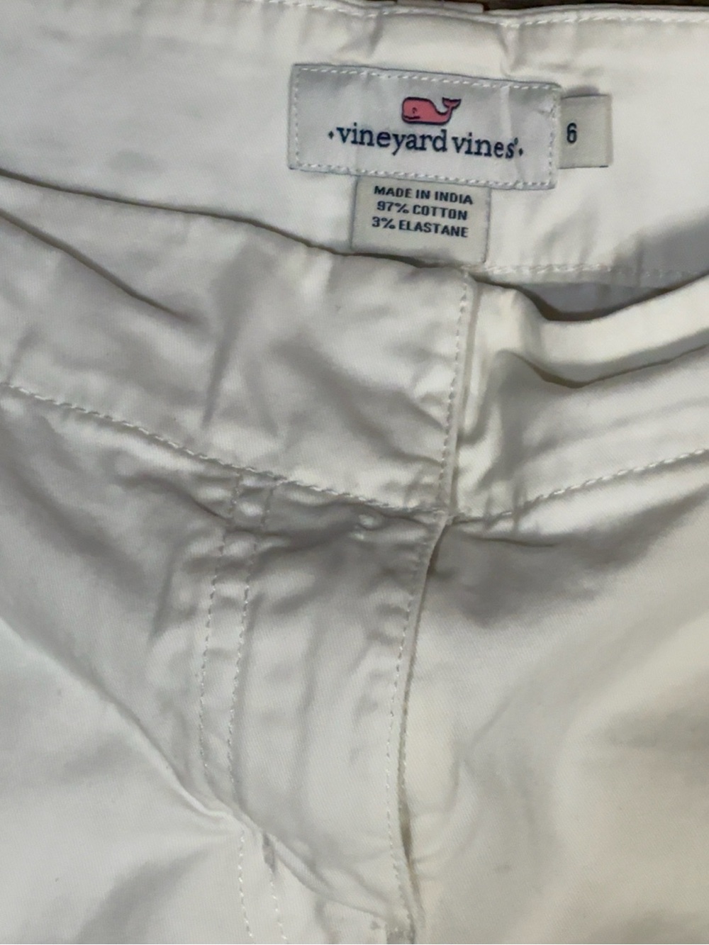 Vineyard Vines Women’s White Stretch Chino Shorts Size 6 Preppy Summer - Picture 3 of 8